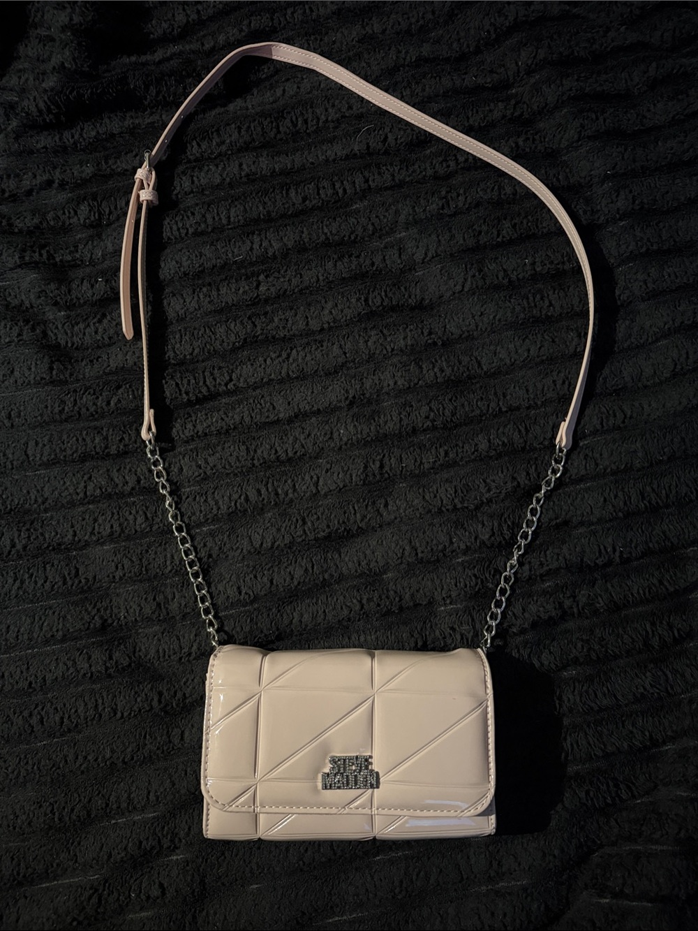Steve Madden Pale Pink Quilted Crossbody Bag